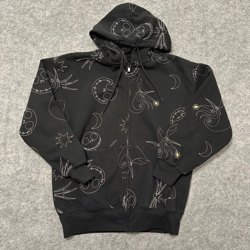 Disney Nightmare Before Christmas Hoodie Women S Black Jack Skellington Zip Up
